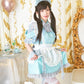 《えなこちゃん監修》 コスプレ メイド服 20周年 アニバーサリーメイド ワンピース レディース フリーサイズ ミントグリーン【クリアストーン】♡