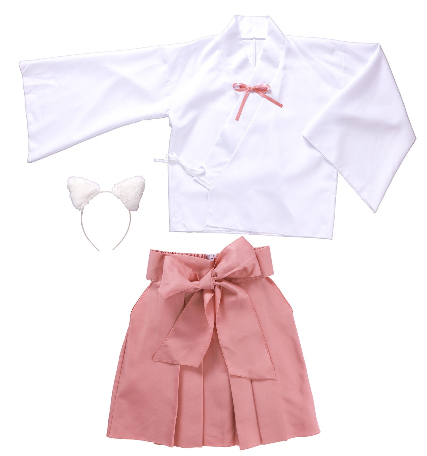 [New] コスプレ アニマル ねこ 巫女 マカロンキャット ピンク巫女 レディース ピンク【クリアストーン】♡