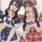 [再入荷]《JamsCollection着用》コスプレ リリパレ アイドルチェックメイド レディース フリーサイズ ネイビー/レッド 【クリアストーン】♡