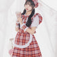 [再入荷]《JamsCollection着用》コスプレ リリパレ アイドルチェックメイド レディース フリーサイズ ネイビー/レッド 【クリアストーン】♡