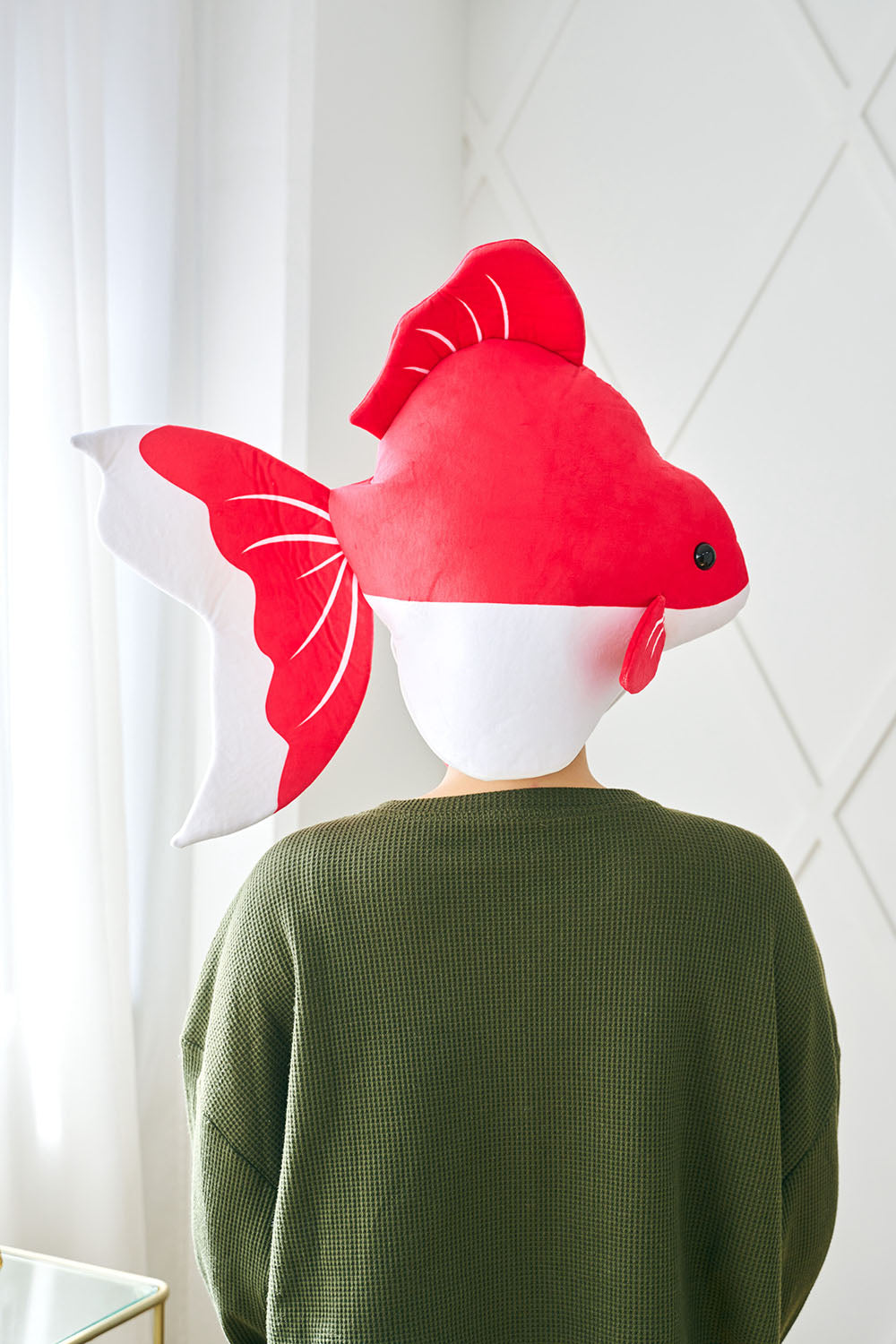 [New] コスプレ小物 かぶりもの 被り物 きんぎょ かぶりもん 金魚かぶりもの ユニセックス フリーサイズ レッド【クリアストーン】