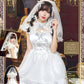 コスプレ 花嫁 ジューンブライド パールブライド レディース フリーサイズ ホワイト×グレー【クリアストーン】♡