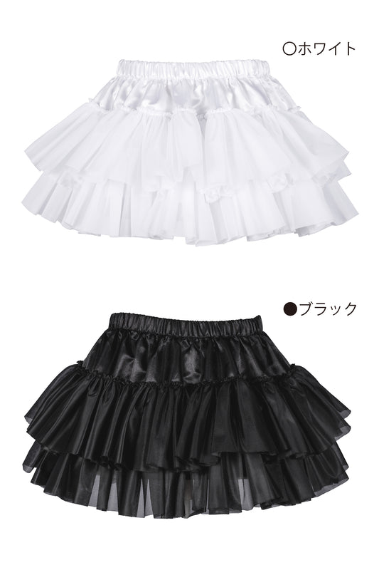 コスプレ小物 ハロウィン ハードパニエ ミニ丈 レディース ホワイト/ブラック フリーサイズ 【クリアストーン】♡