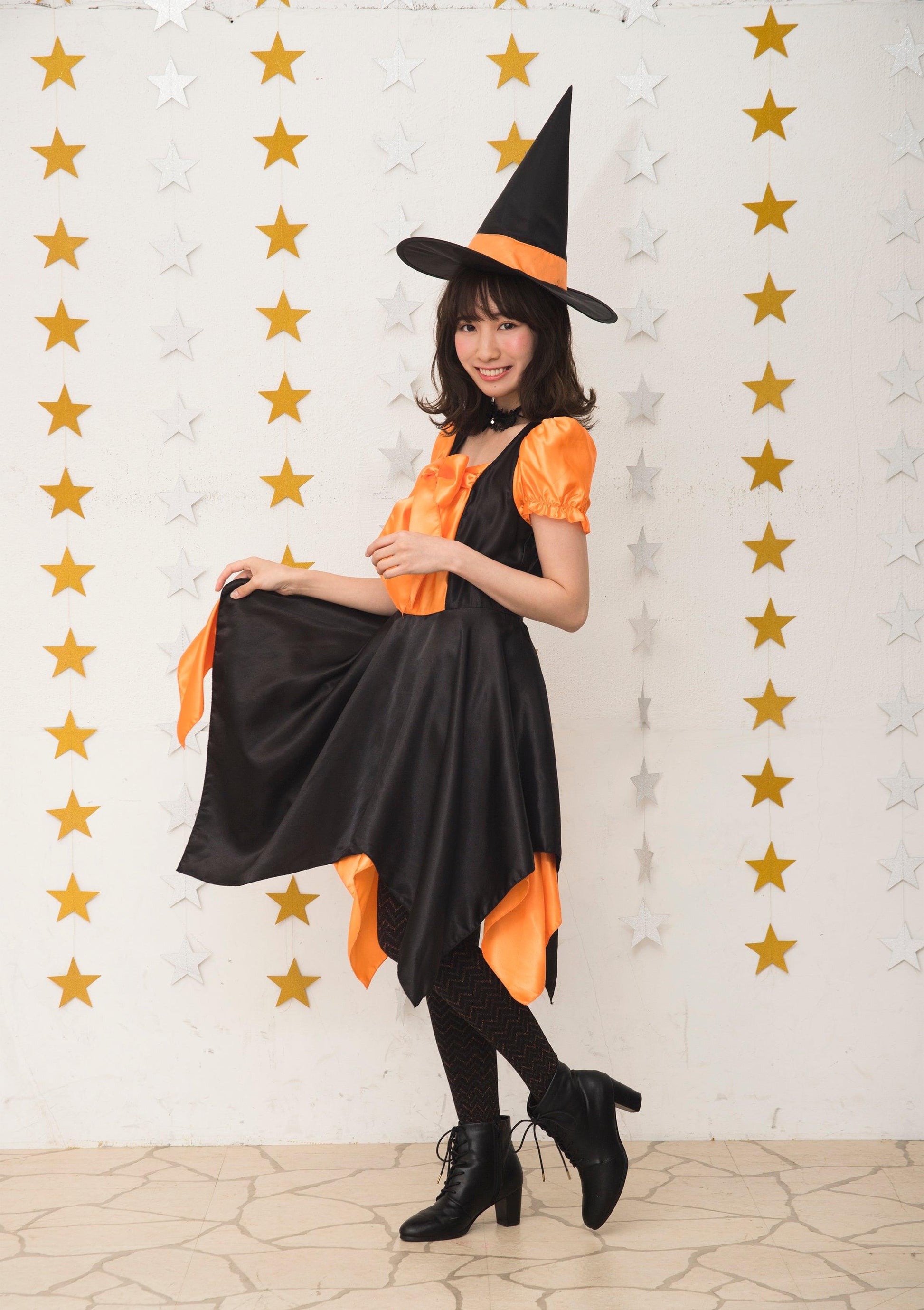 コスプレ ハロウィン 魔女 ウィッチ デコリボンウィッチ レディース フリーサイズ オレンジ/パープル 【クリアストーン】 - clearstone(クリアストーン)公式オンラインストア