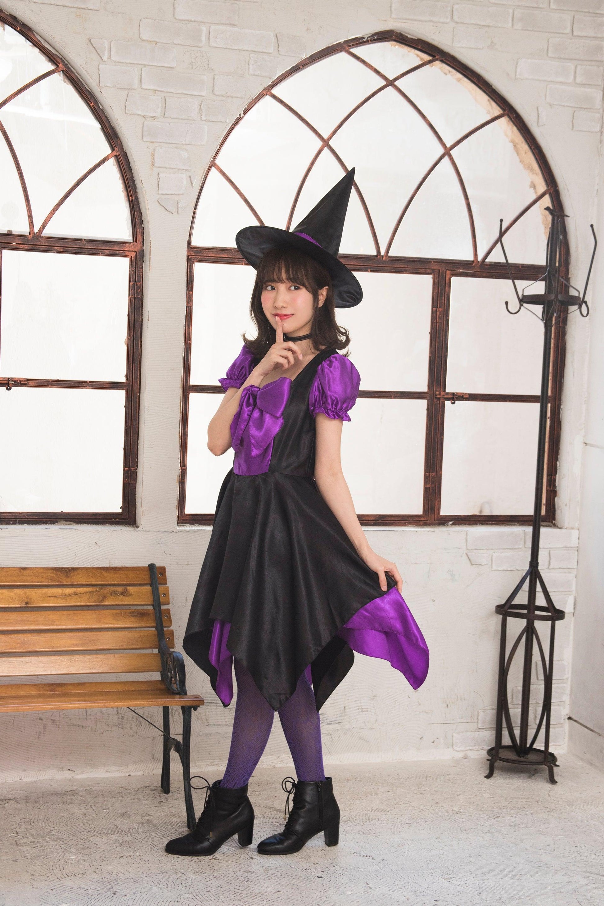 コスプレ ハロウィン 魔女 ウィッチ デコリボンウィッチ レディース フリーサイズ オレンジ/パープル 【クリアストーン】 - clearstone(クリアストーン)公式オンラインストア