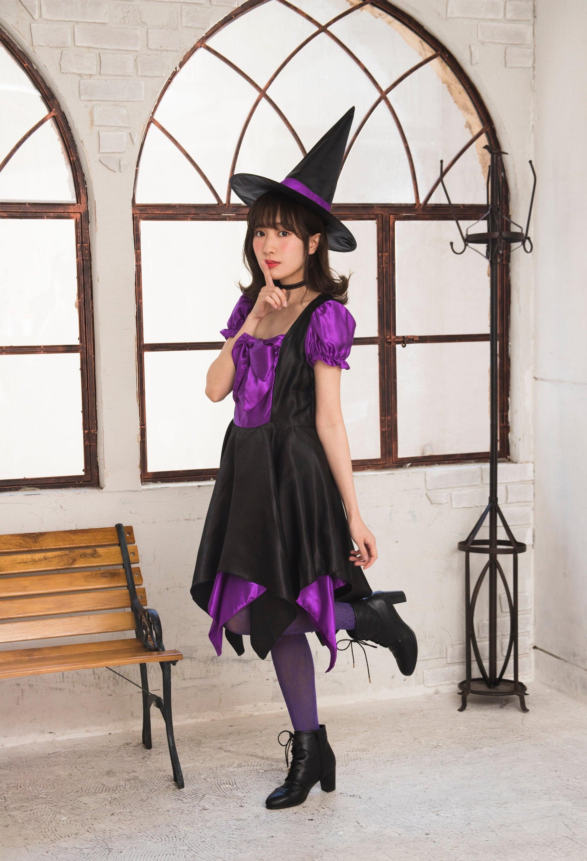 コスプレ ハロウィン 魔女 ウィッチ デコリボンウィッチ レディース フリーサイズ オレンジ/パープル 【クリアストーン】 - clearstone(クリアストーン)公式オンラインストア